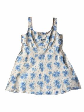 RIXO Ronan Blue Floral Print Linen Blend Mini Dress 2XL